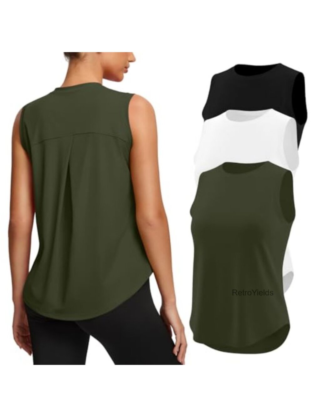 3 Pack Workout Tops Women Athletic Running Yoga Tank Tops